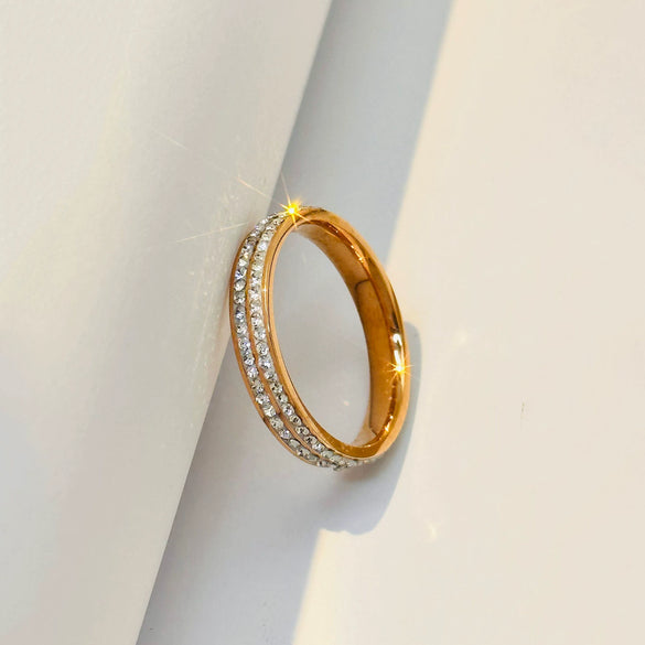 Wholesale Simple Geometric Electroplated Titanium Steel Couple Ring Jewelry For Men And Women