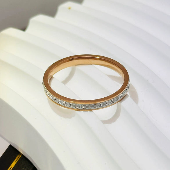 Wholesale Simple Geometric Electroplated Titanium Steel Couple Ring Jewelry For Men And Women