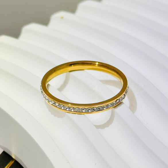 Wholesale Simple Geometric Electroplated Titanium Steel Couple Ring Jewelry For Men And Women