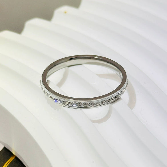 Wholesale Simple Geometric Electroplated Titanium Steel Couple Ring Jewelry For Men And Women