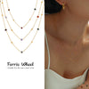 Wholesale Simple Geometric Ferris Wheel Beaded Necklace With Real Gold Plated Stainless Steel And Natural Stone Pendant For Women