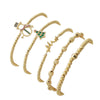 Wholesale Simple Geometric Festival Elements Goldplated Copper Bead Bracelet Set Unisex