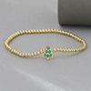 Wholesale Simple Geometric Festival Elements Goldplated Copper Bead Bracelet Set Unisex