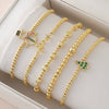 Wholesale Simple Geometric Festival Elements Goldplated Copper Bead Bracelet Set Unisex