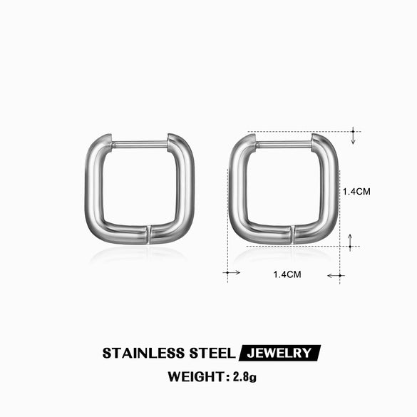 Wholesale Simple Geometric Gold Plated Stainless Steel Earrings For Ladies