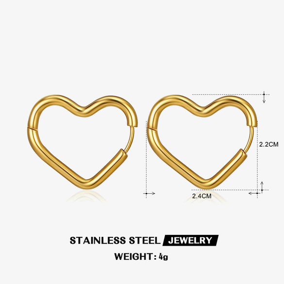Wholesale Simple Geometric Gold Plated Stainless Steel Earrings For Ladies