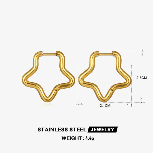 Wholesale Simple Geometric Gold Plated Stainless Steel Earrings For Ladies