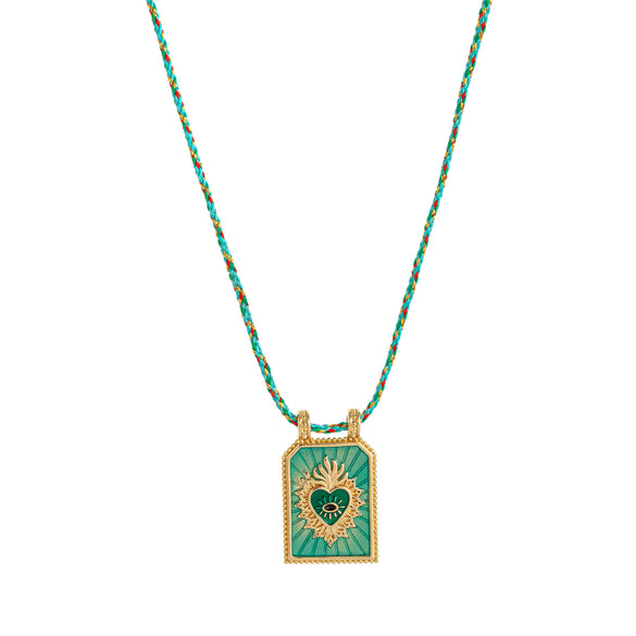 Wholesale Simple Geometric Heart Shaped Copper Goldplated Tarot Card Pendant Necklace For Unisex