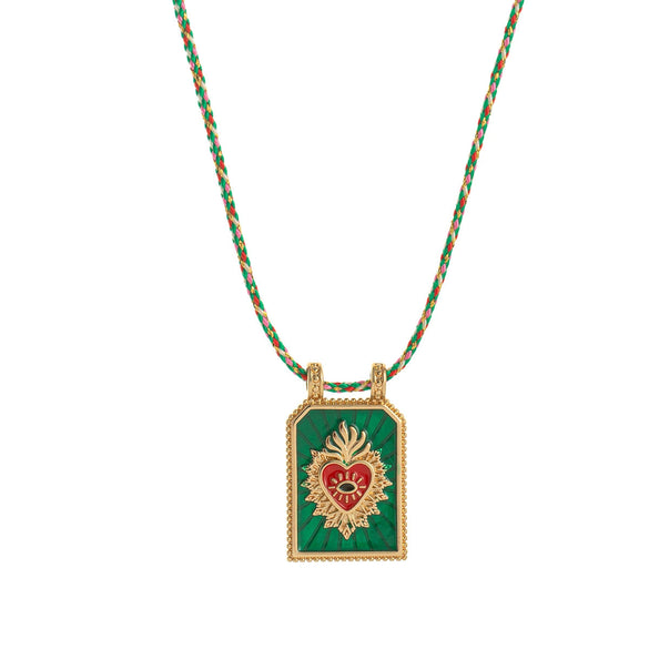 Wholesale Simple Geometric Heart Shaped Copper Goldplated Tarot Card Pendant Necklace For Unisex