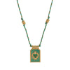 Wholesale Simple Geometric Heart Shaped Copper Goldplated Tarot Card Pendant Necklace For Unisex