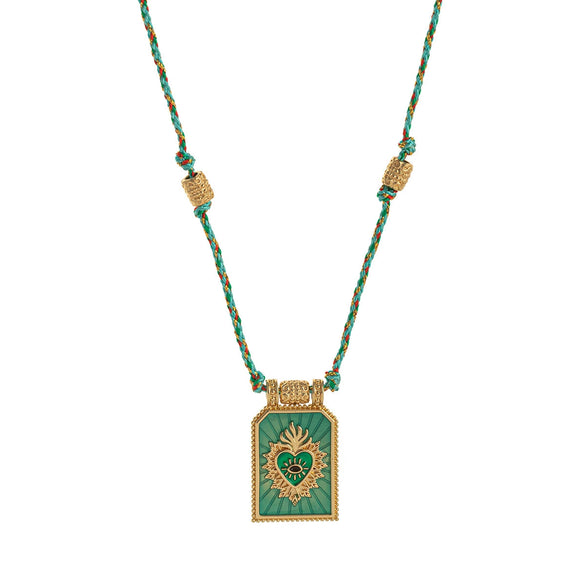 Wholesale Simple Geometric Heart Shaped Copper Goldplated Tarot Card Pendant Necklace For Unisex