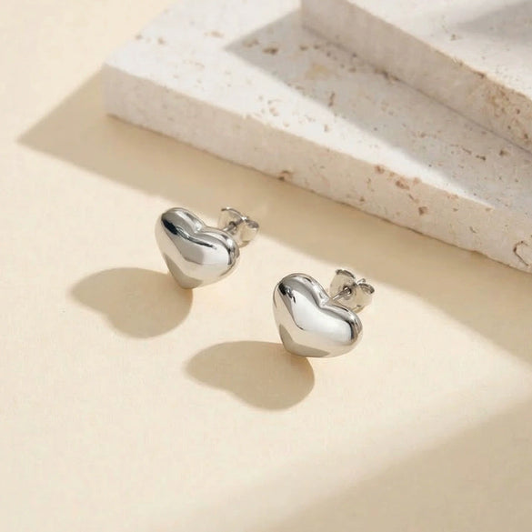 Wholesale Simple Geometric Heartshaped Triangle Electroplated Stainless Steel Earrings For Women