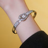 Wholesale Simple Geometric Horseshoe Buckle Copper Bracelet With 18K Gold Electroplating