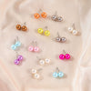 Wholesale Simple Geometric Imitation Pearl Earrings For Women With Electroplating Design