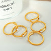 Wholesale Simple Geometric Imitation Pearl Ring 316L Stainless Steel Gold Plated For Women