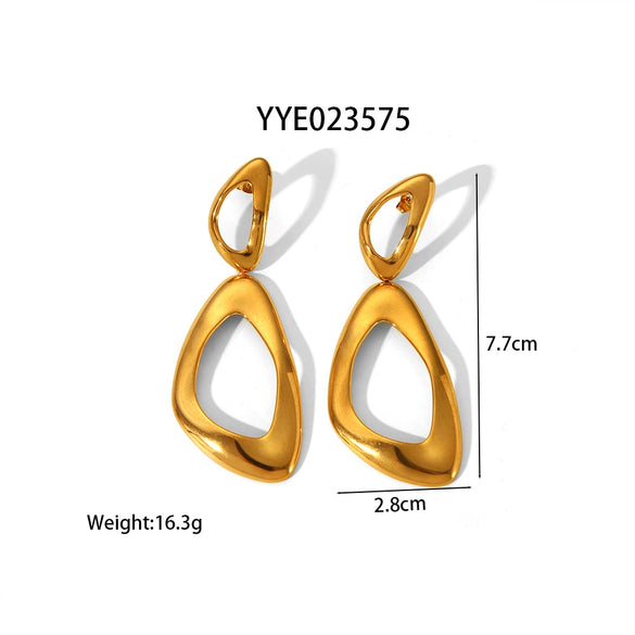 Wholesale Simple Geometric Irregular Triangle Stud Earrings For Women Stainless Steel With Electroplating Process