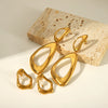 Wholesale Simple Geometric Irregular Triangle Stud Earrings For Women Stainless Steel With Electroplating Process