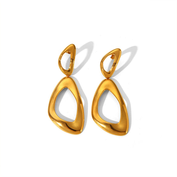 Wholesale Simple Geometric Irregular Triangle Stud Earrings For Women Stainless Steel With Electroplating Process