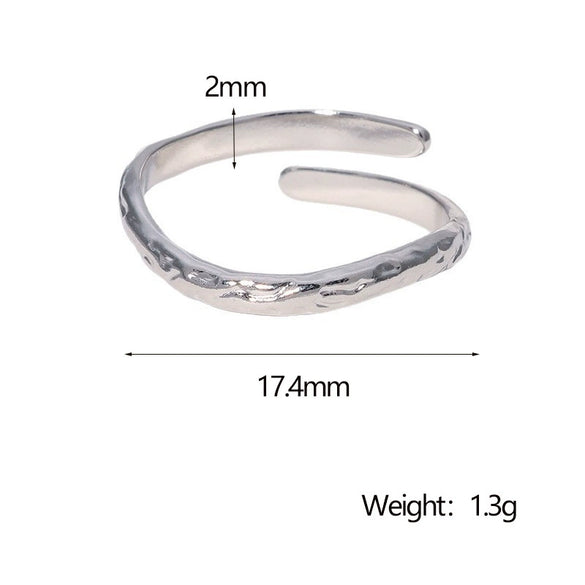 Wholesale Simple Geometric 18K Gold Plated Stainless Steel Adjustable Irregular Rings For Women