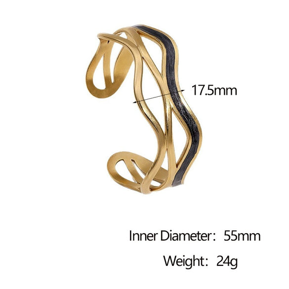 Wholesale Simple Geometric 18K Goldplated Stainless Steel Bracelet Highend Accessible Luxury Style