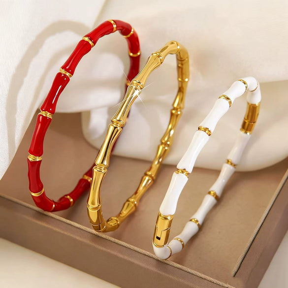 Wholesale Simple Geometric Oil Dripping Stainless Steel And Titanium Steel Bracelets