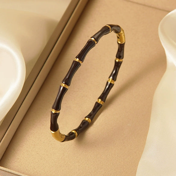Wholesale Simple Geometric Oil Dripping Stainless Steel And Titanium Steel Bracelets