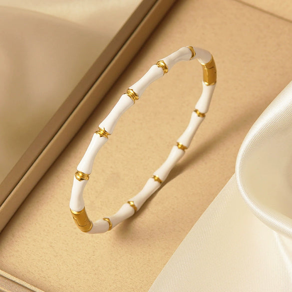 Wholesale Simple Geometric Oil Dripping Stainless Steel And Titanium Steel Bracelets