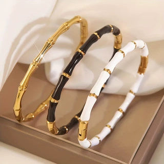 Wholesale Simple Geometric Oil Dripping Stainless Steel And Titanium Steel Bracelets