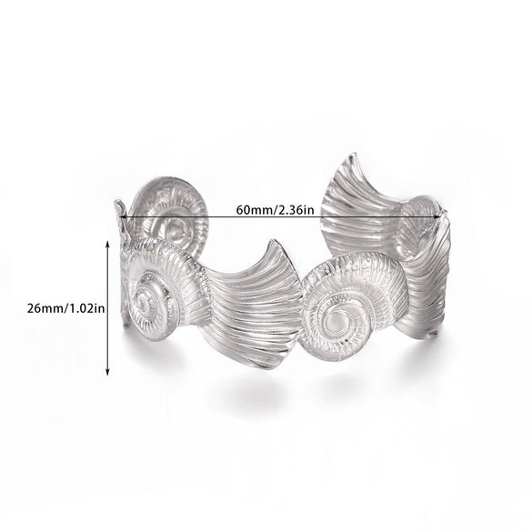 Wholesale Simple Geometric Open Circle Electroplated Stainless Steel Titanium Steel Metal Silver Bracelet