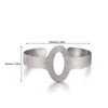 Wholesale Simple Geometric Open Circle Electroplated Stainless Steel Titanium Steel Metal Silver Bracelet