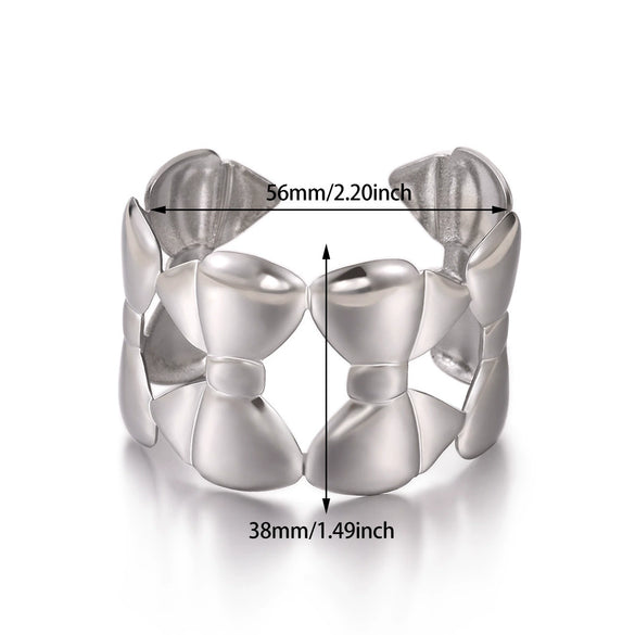 Wholesale Simple Geometric Open Circle Electroplated Stainless Steel Titanium Steel Metal Silver Bracelet