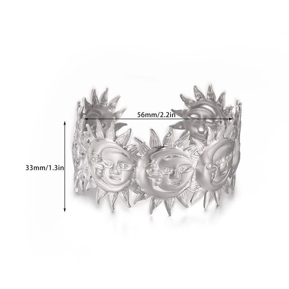 Wholesale Simple Geometric Open Circle Electroplated Stainless Steel Titanium Steel Metal Silver Bracelet