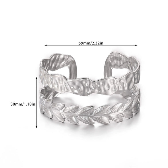 Wholesale Simple Geometric Open Circle Electroplated Stainless Steel Titanium Steel Metal Silver Bracelet