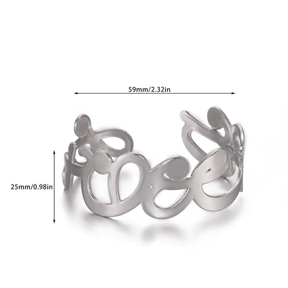 Wholesale Simple Geometric Open Circle Electroplated Stainless Steel Titanium Steel Metal Silver Bracelet