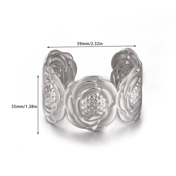Wholesale Simple Geometric Open Circle Electroplated Stainless Steel Titanium Steel Metal Silver Bracelet
