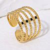 Wholesale Simple Geometric Open 18K Goldplated Stainless Steel Ring For Women