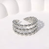 Wholesale Simple Geometric Open Ring In Stainless Steel With Electroplating Treatment