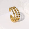 Wholesale Simple Geometric Open Ring In Stainless Steel With Electroplating Treatment