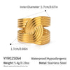 Wholesale Simple Geometric Open Ring In Titanium Steel With Electroplating And Pvd Vacuum Real Gold For Women And Men