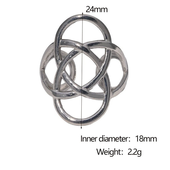 Wholesale Simple Geometric Open Stainless Steel Ring For Women With Electroplating Design