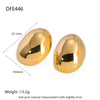 Wholesale Simple Geometric Oval Smooth 18K Electroplated Stainless Steel Earrings For Women