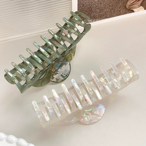Wholesale Simple Geometric Pvc Handmade Hair Grab Clip For Women