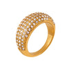 Wholesale Simple Geometric Shining 18K Gold Plated Titanium Steel Ring Jewelry For Women