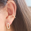Wholesale Simple Geometric 925 Silver And Zircon Electroplated 14K Gold Ear Cuffs Unisex Jewelry Accessories