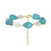 Wholesale Simple Geometric 925 Silver Electroplated Bracelet For Women With Freshwater Pearl