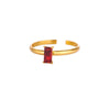 Wholesale Simple Geometric Square Stainless Steel Inlaid Zircon Women's Ring With Electroplating