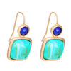 Wholesale Simple Geometric Square Turquoise Earrings For Women Alloy Material With Electroplating Treatment