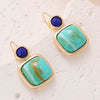 Wholesale Simple Geometric Square Turquoise Earrings For Women Alloy Material With Electroplating Treatment
