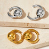 Wholesale Simple Geometric Stainless Steel Electroplated Glossy Metal Ball Earrings For Women