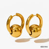Wholesale Simple Geometric Stainless Steel Electroplated Glossy Metal Ball Earrings For Women